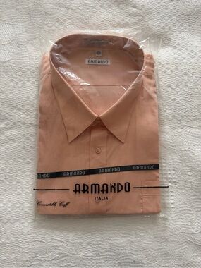 Armando ~ Men's Size 20 34/35~ Solid Peach Button-Up LS Shirt NEW.